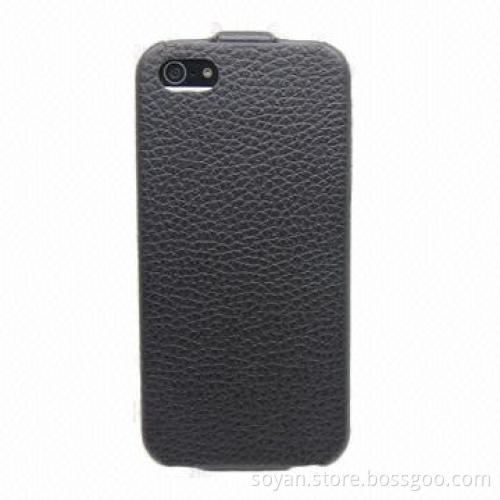 PU Leather Case for iPhone 5, in Black Color with Stand Function, Good for Protecting Devices
